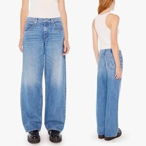 MOTHER SUPERIOR Jeans Down Low Spinner Sneak Love Line Blue Size 25